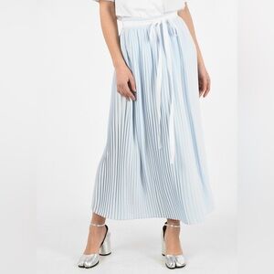 MM6 Maison Margiela NWT Light Blue Pleated Skirt with Ribbon Belt Size 38